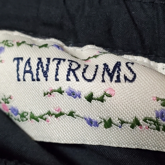 Vintage 90s-Y2K Tantrums Black Floral Embroidered Boho Gypsy Full Circle Skirt M - Picture 11 of 12